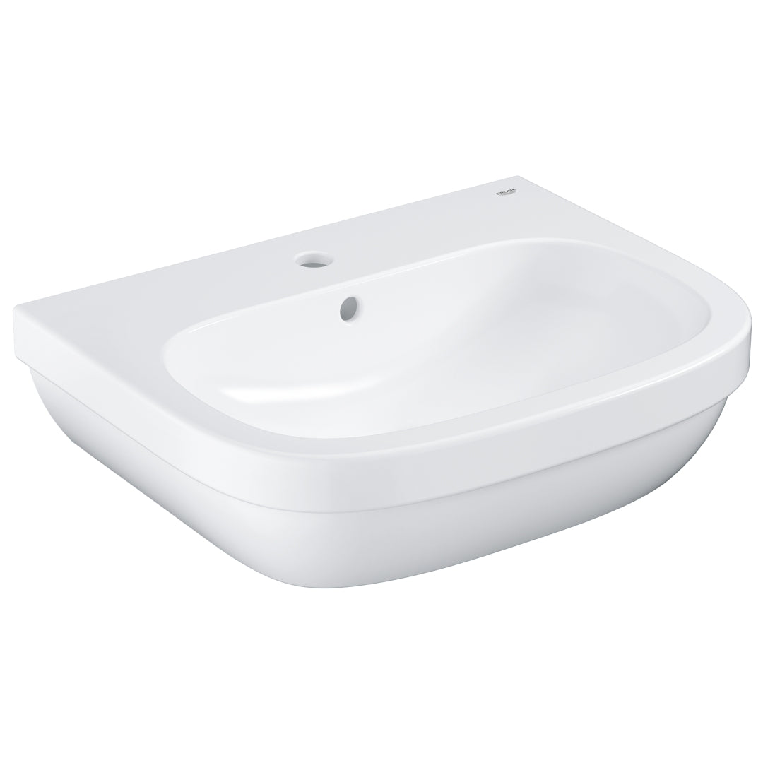 Grohe Euro Ceramic Wash Basin 60 Wall Fixings Not Included Alpine White