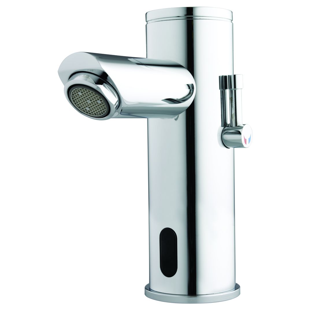 Cobra Electronic Basin Mixer Pillar Type Dual Temperature 9V Lilon Powered DC No Flex Hoses No Touch Chrome - 3/8 To 1/2 Adaptor Available (C-AV/ADAP1/2F-3/8M)