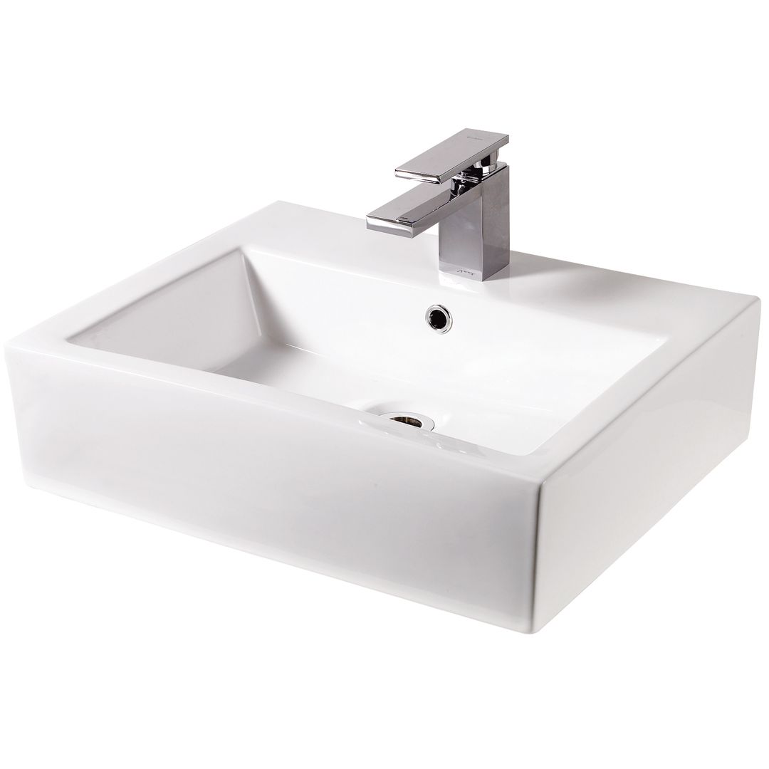 Vaal Weaver Rectangular Wall Hung/Counter Top Basin 1 Taphole White