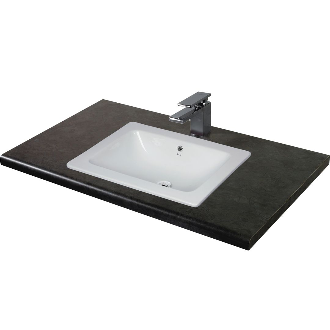 Vaal Concorde Slimlineline Rectangular Drop In No Taphole White