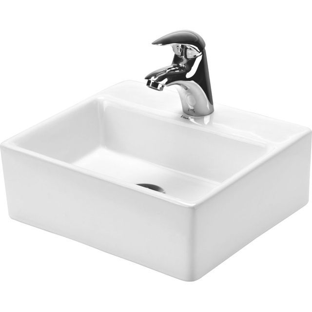 Vaal Mini Weaver Rectangular Wall Hung/Counter Top Basin 1 Taphole White