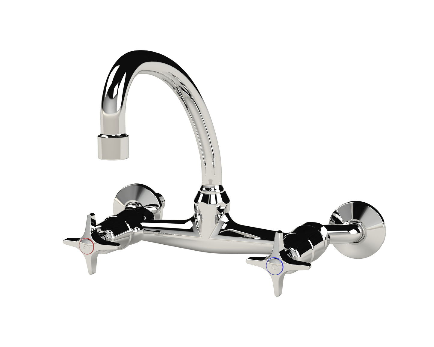 Cobra Star Heavy Pattern Sink Mixer Wall Type Swivel Spout 1/2 MI Chrome