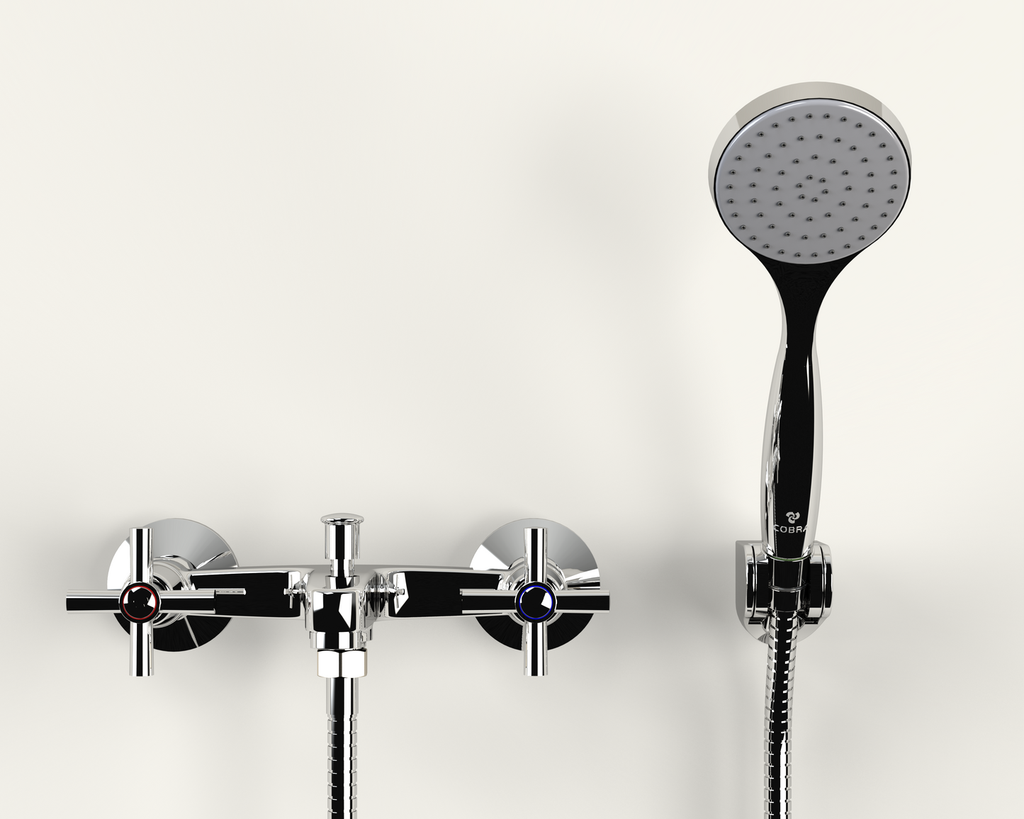 Cobra Ledimo Original Light Pattern Bath Diverter Mixer Wall Type & Handshower 1/2 MI Chrome