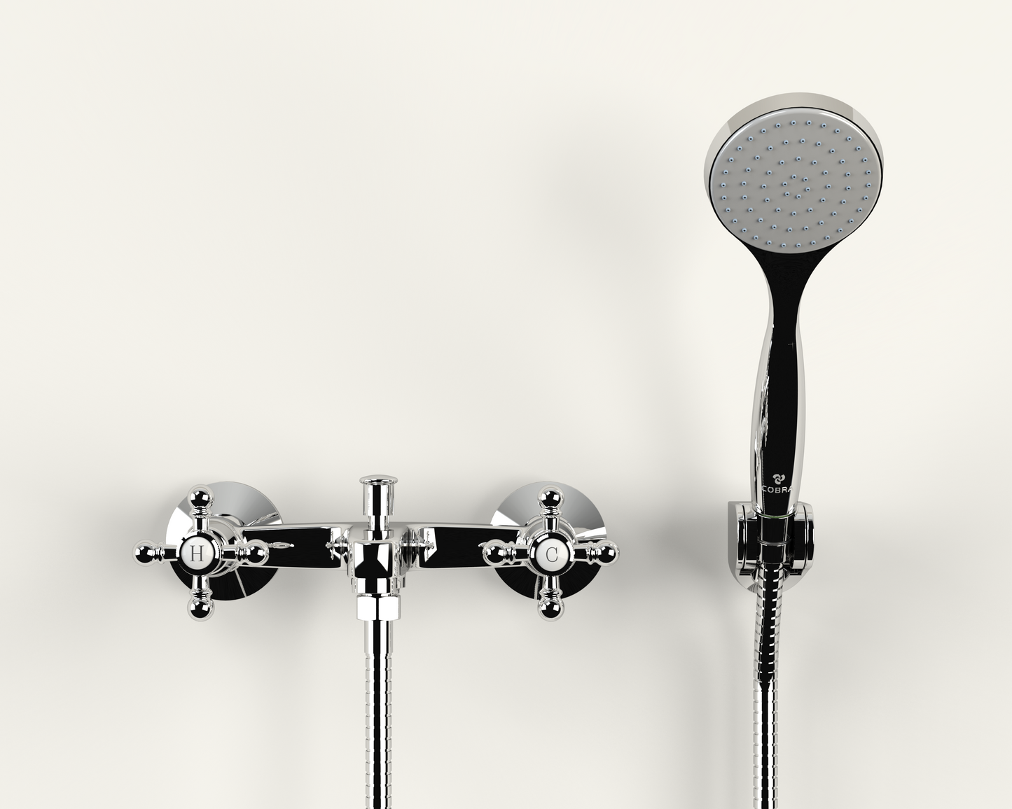 Cobra Roma Original Light Pattern Bath Mixer Wall Type & Handshower