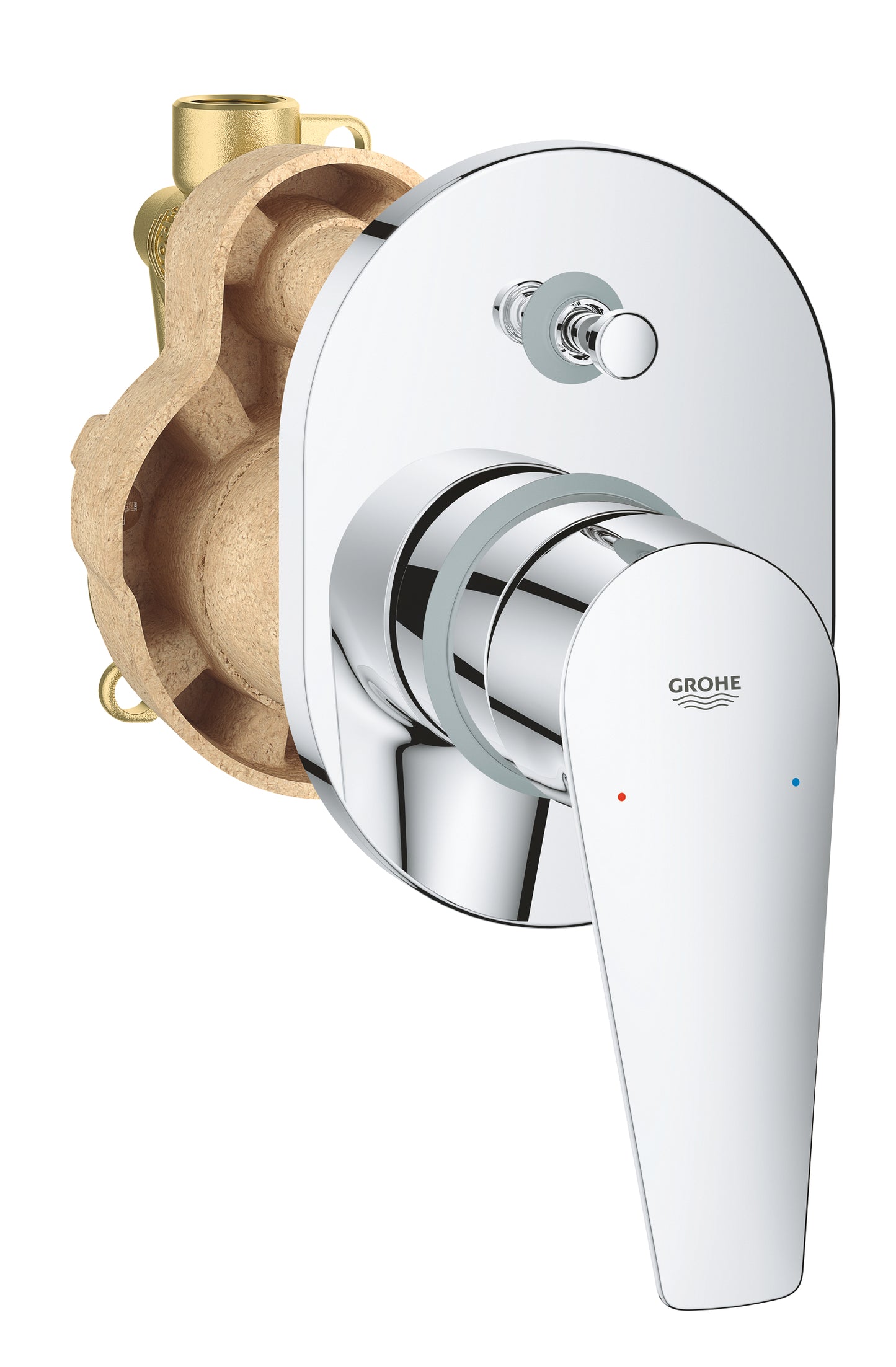 Grohe New BauEdge Single-lever bath/shower mixer 1/2" chrome