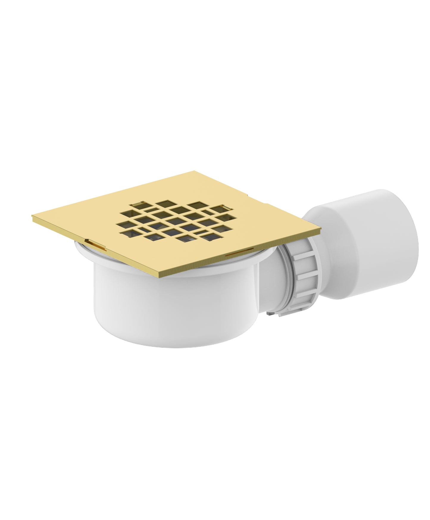 Cobra Seine Shower P Trap Square Grid Brushed Gold