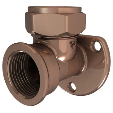 Cobra Compression Wallplate Elbow 90 CXFI 15mm Rough Brass