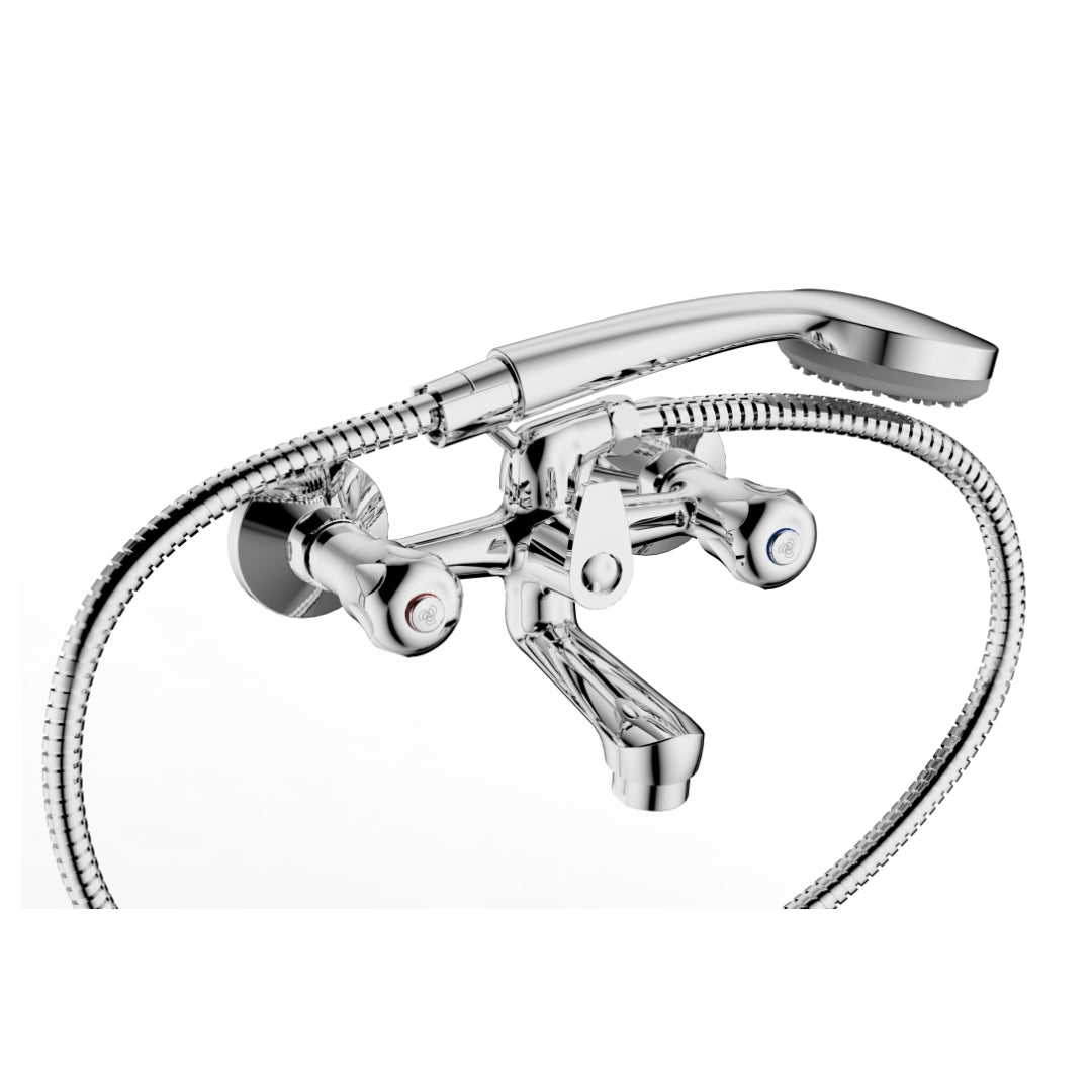 Cobra Stella Light Pattern Bath Diverter Mixer Wall Type & Handshower 1/2 Chrome
