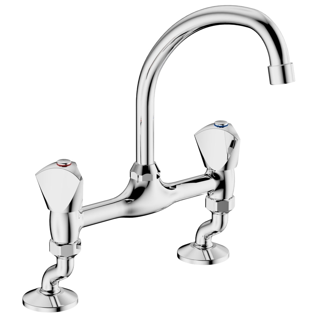 Cobra Carina Light Pattern Sink Mixer Pillar Type Swivel Spout 1/2 Chrome