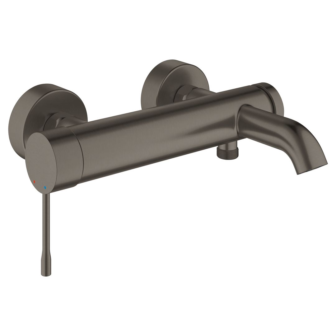 Grohe Essence Single-lever bath/shower mixer 1/2" brushed hard graphite