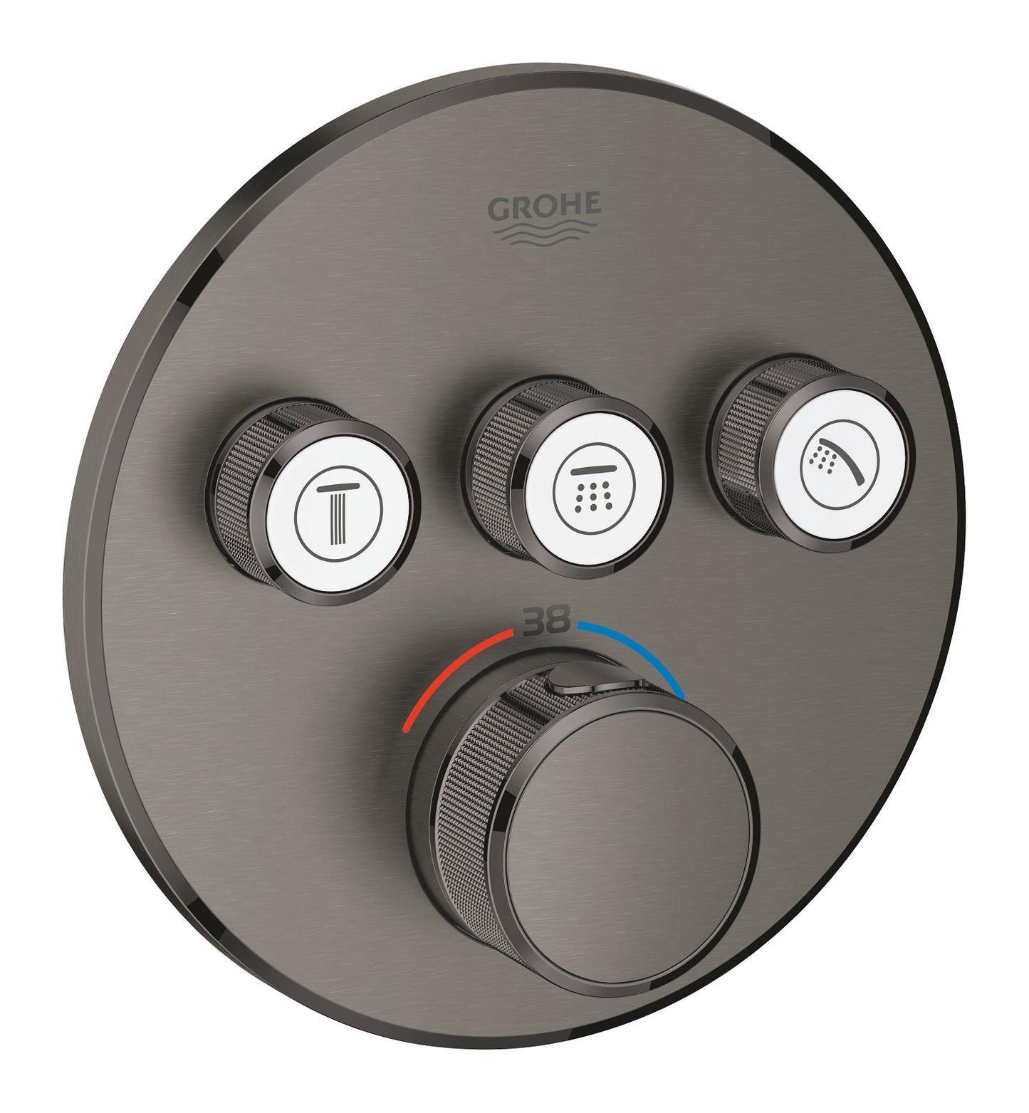 Grohe Grohtherm SmartControl Thermostat for concealed installation with 3 valves brushed hard graphite