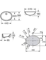 Neo Selene drop in Basin by Roca 510x395
