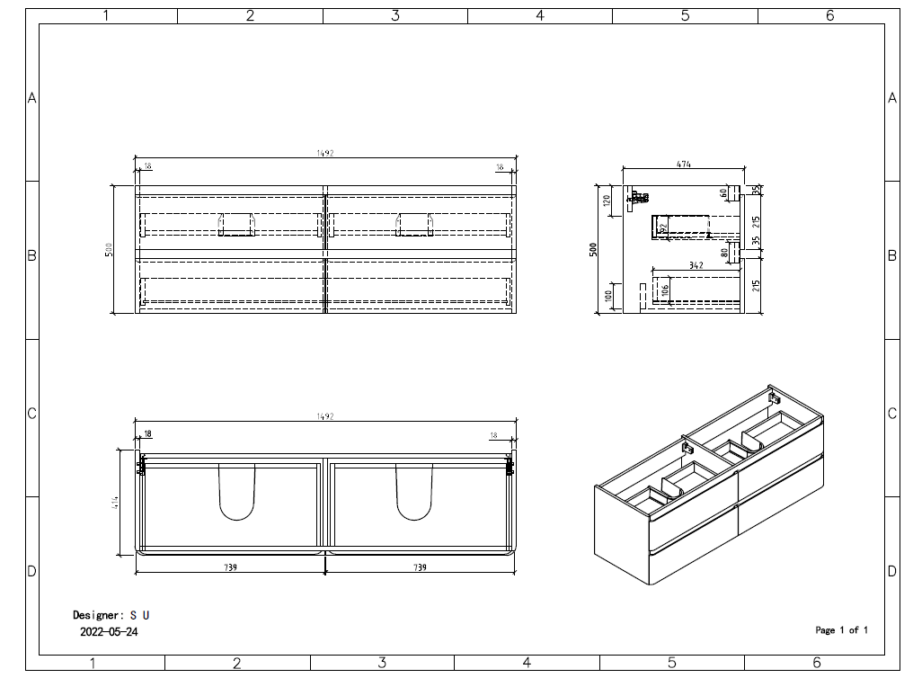 Lazio 1500 four drawer