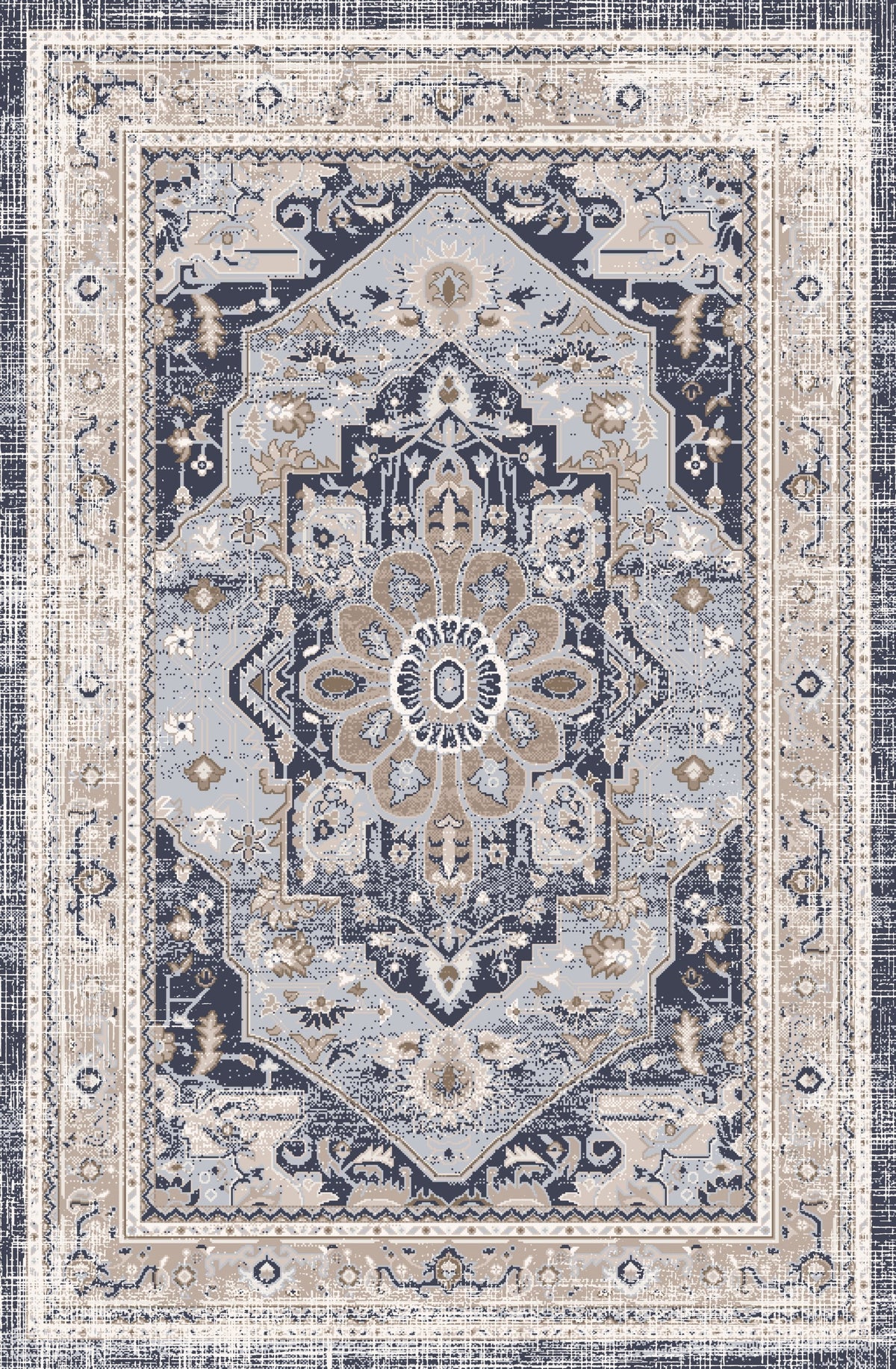 Wonder Rug Vintage Blue Royale