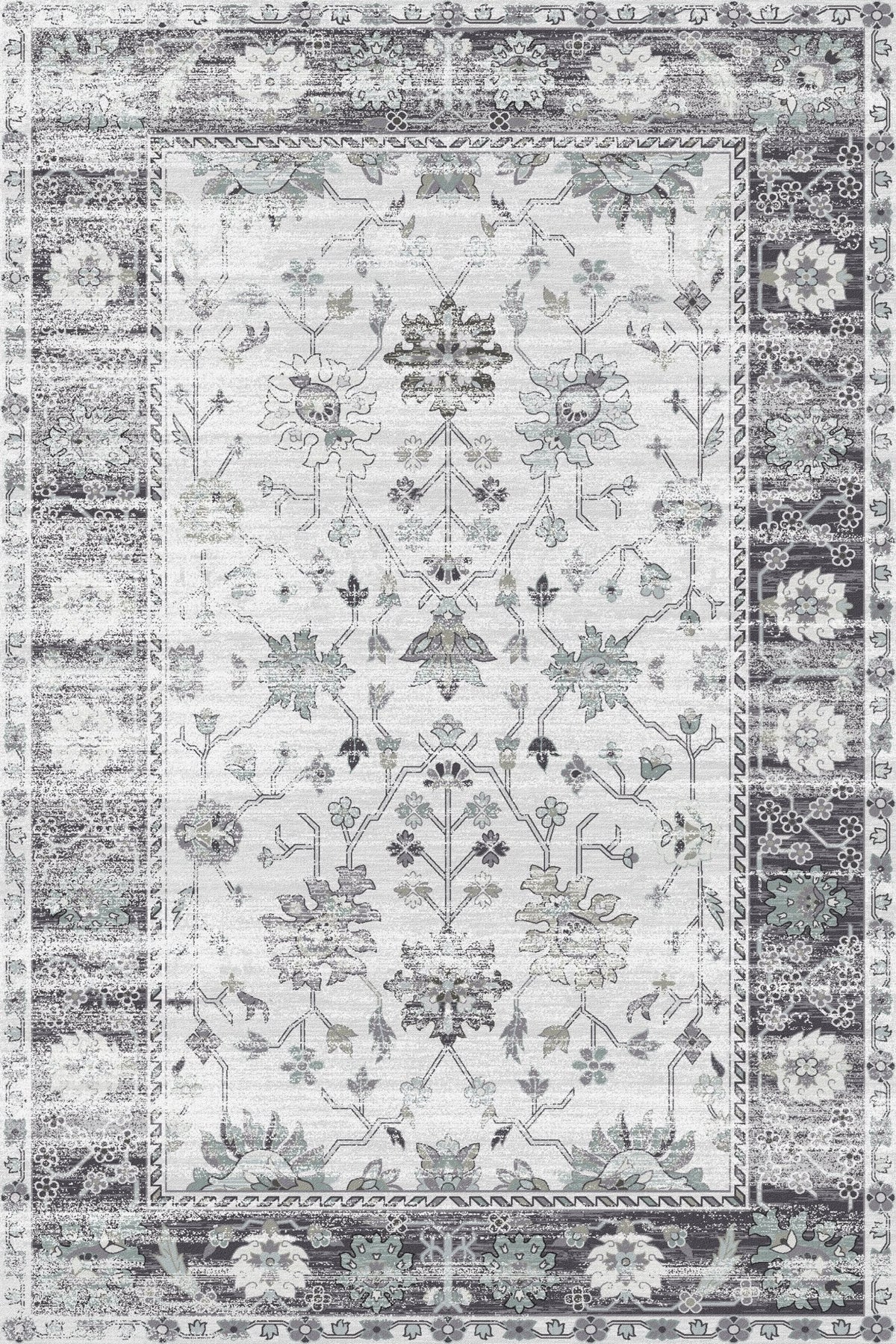 Wonder Rug Vintage Silver Garden