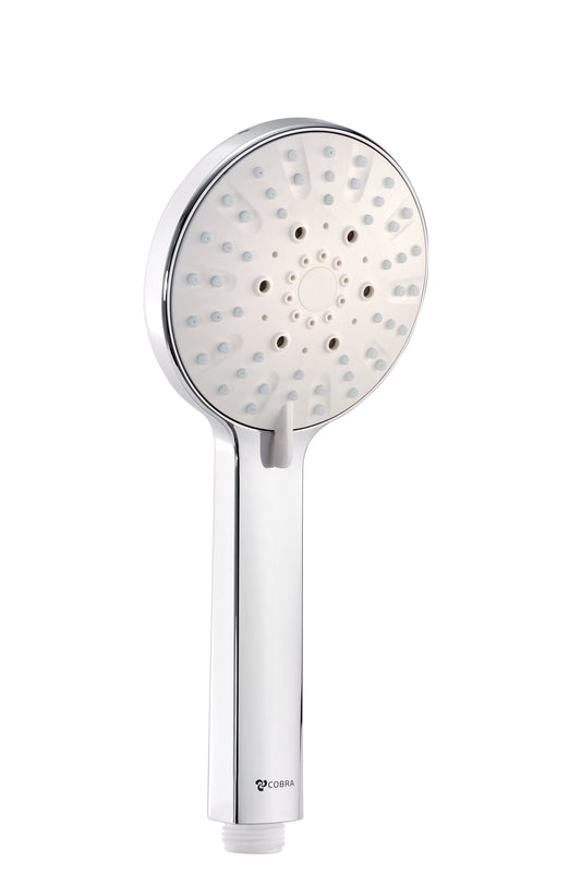 Cobra Den Handshower Round 3 Sprays 100mm White Faceplate