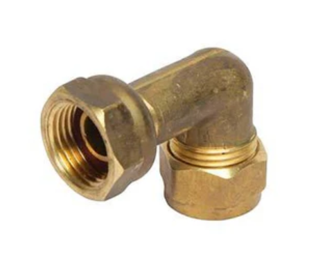 Cobra Compression Elbow 90 Swivel CXFI 15mm Rough Brass