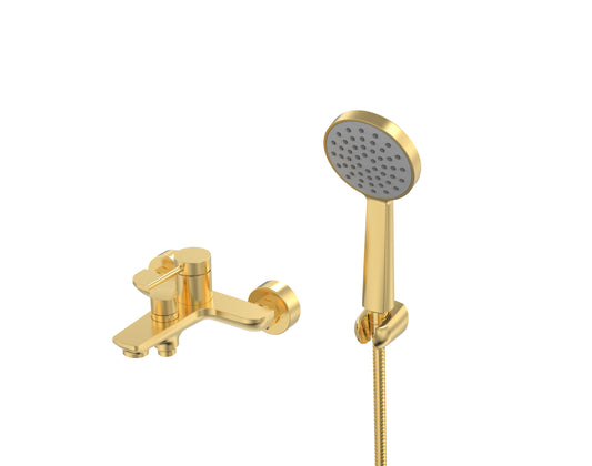 Cobra Tigris Bath Mixer Exposed Wall Type With Handshower Set 1/2 FI Brushed Gold