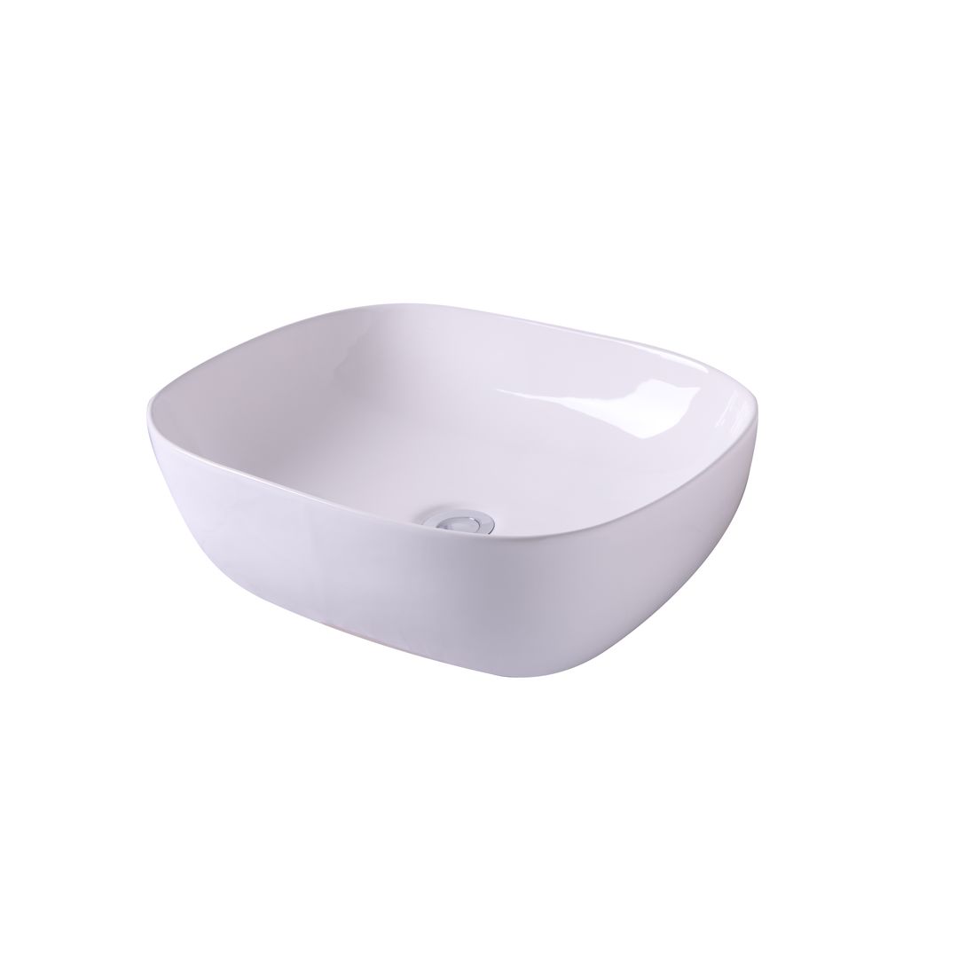 Vaal Hr Symmetry Rectangular Counter Top Basin No Tap Hole White