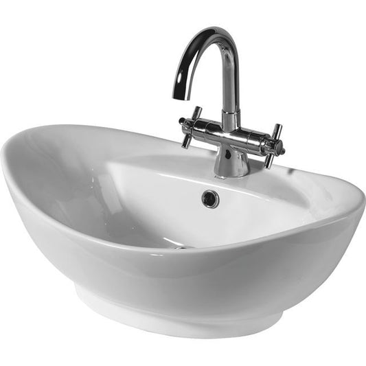 Vaal Swift Oval Counter Top Basin 1 Taphole White
