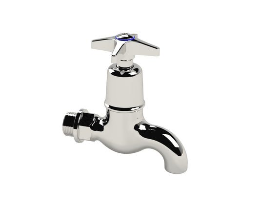 Cobra Star Heavy Pattern Bibtap Plain 1/2 MI Chrome