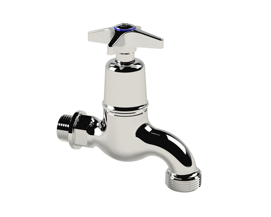 Cobra Star Heavy Pattern Hose Bibtap 1/2 MI Chrome