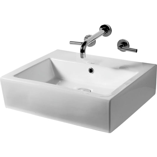 Vaal Weaver Wall Hung/Countertop Rectangular Basin No Taphole White