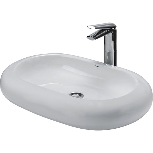 Vaal Perla Oval Counter Top Basin No Taphole White