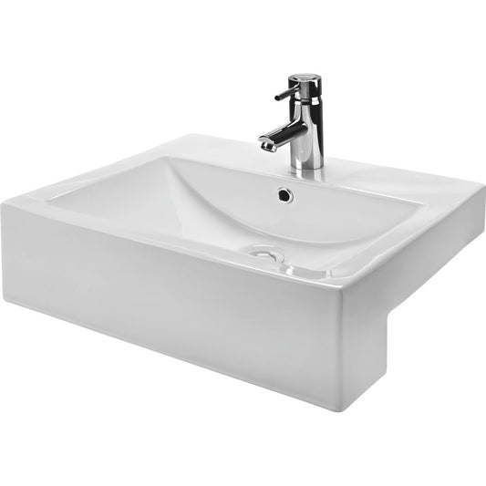 Vaal Azalea Rectangular Semi Drop In Basin 1 Taphole White