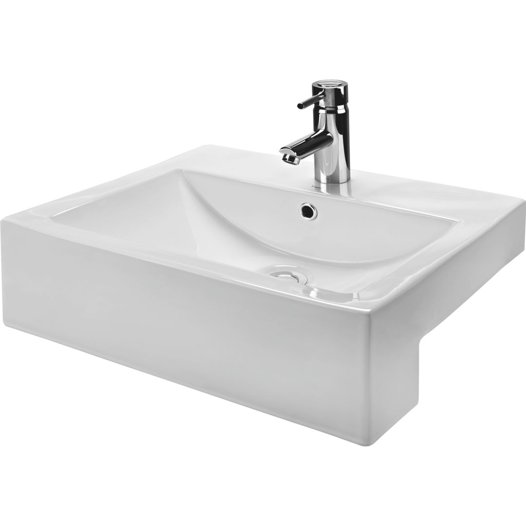 Vaal Azalea Rectangular Semi Drop In Basin 1 Taphole White
