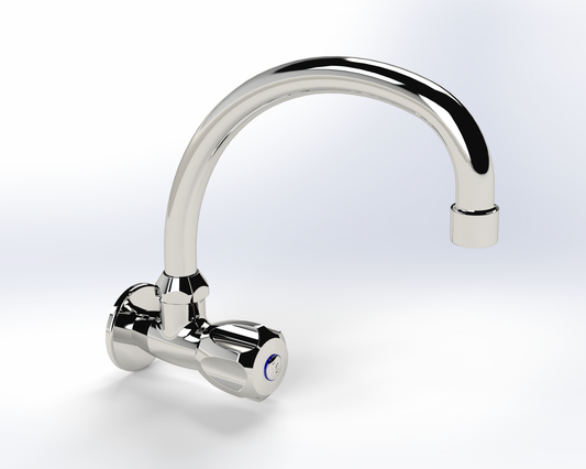 Cobra Stella Original Light Pattern Prep Bowl Tap Wall Type Swivel Spout Chrome
