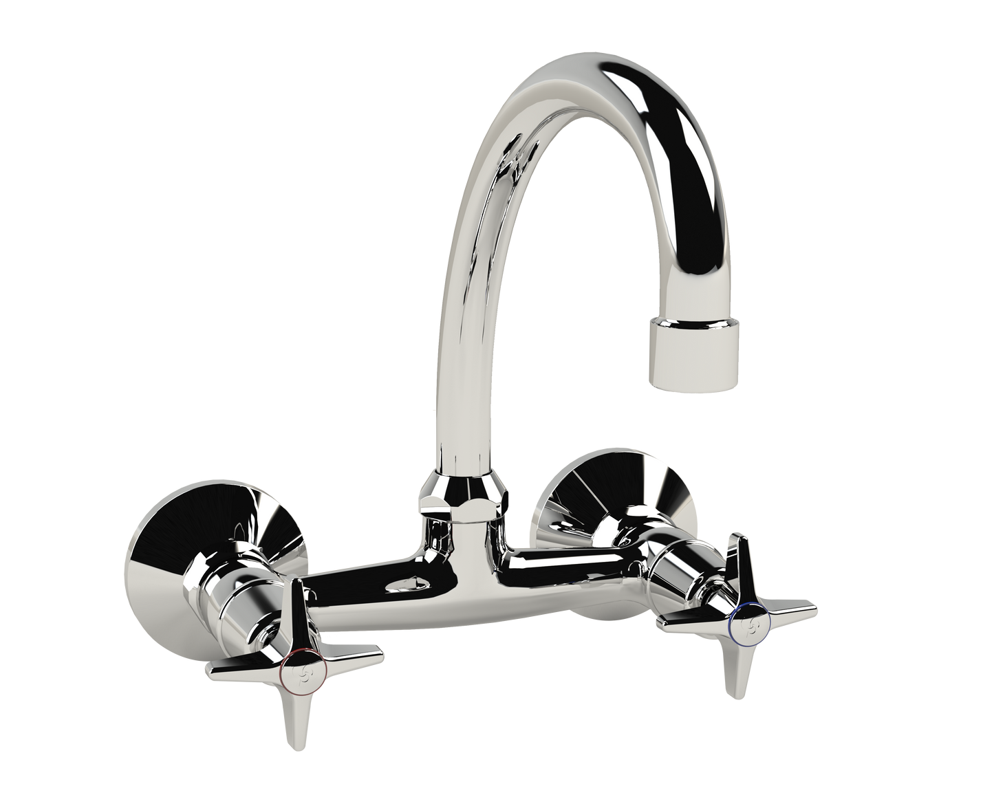 Cobra Star Original Light Pattern Sink Mixer Wall Type Swivel Spout 1/2 MI Chrome