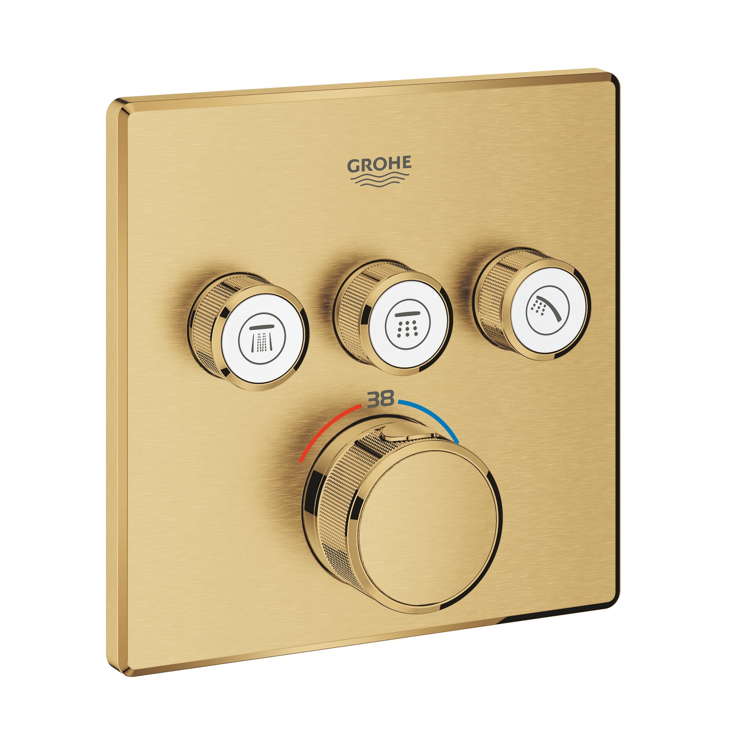 LAUNCHING MARCH 2026 Grohe Grohtherm Smartcontrol Thermostat For Concealed Installation With 3 Valves Brushed Cool Sunrise