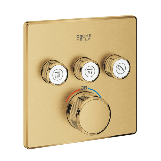 LAUNCHING MARCH 2026 Grohe Grohtherm Smartcontrol Thermostat For Concealed Installation With 3 Valves Brushed Cool Sunrise