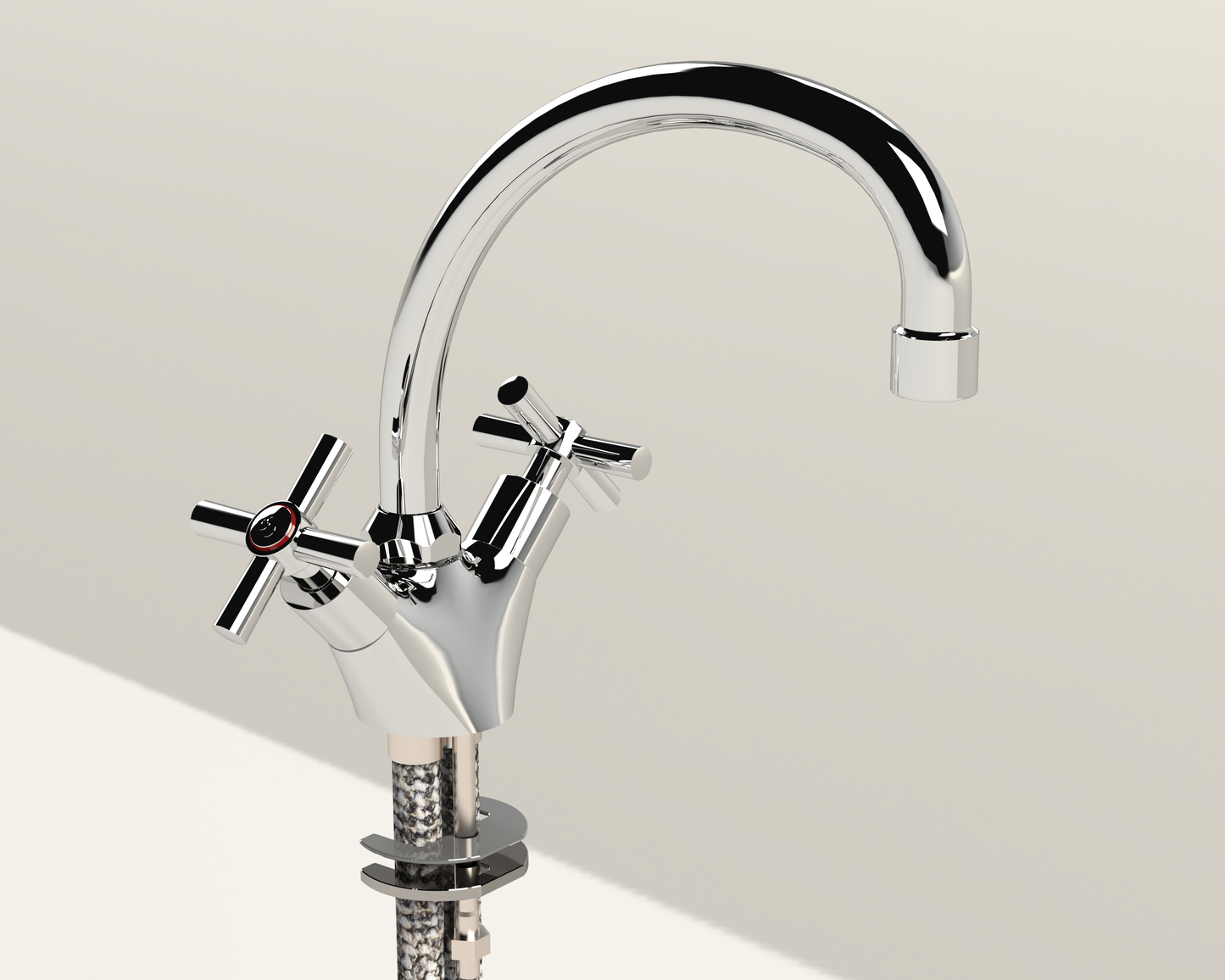 Cobra Ledimo Original Light Pattern Sink Mixer Pillar Type Swivel Spout M10X1/2FI Chrome