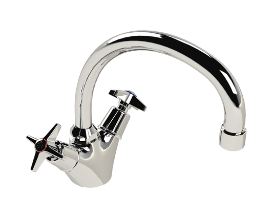 Cobra Star Original Light Pattern Sink Mixer Pillar Type Swivel Spout 1/2 MI Chrome
