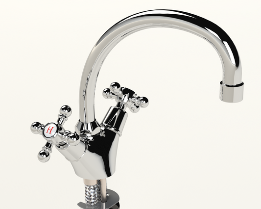 Cobra Roma Original Light Pattern Sink Mixer Pillar Type Chrome