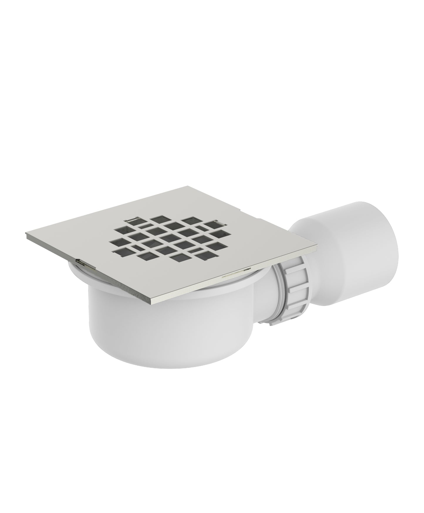 Cobra Seine Shower P Trap Square Grid Brushed Nickel