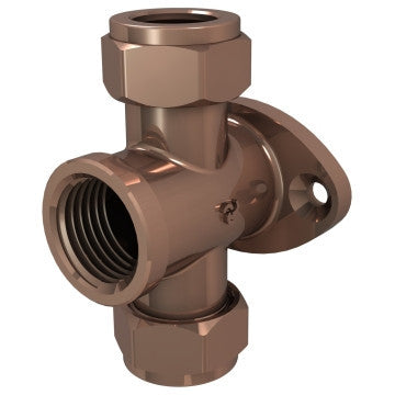 Cobra Compression Wall Tee CXCXFI 15X15X1/2 Rough Brass