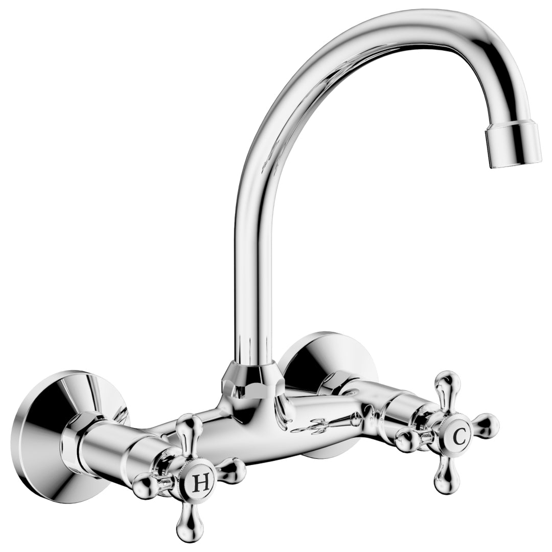 Cobra Roma Light Pattern Sink Mixer Wall Type Chrome