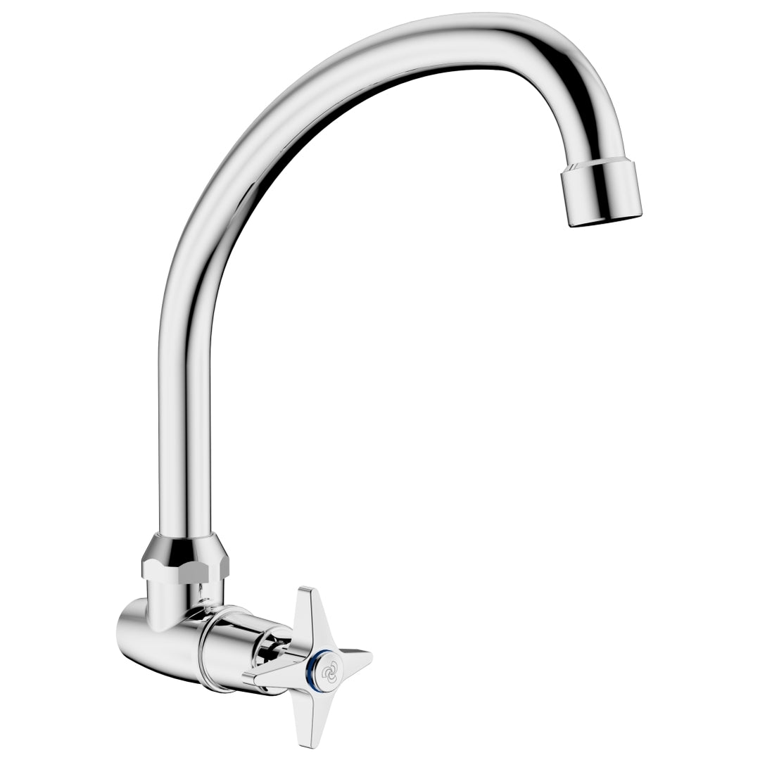 Cobra Star Light Pattern Wall Type Tap Swivel Chrome