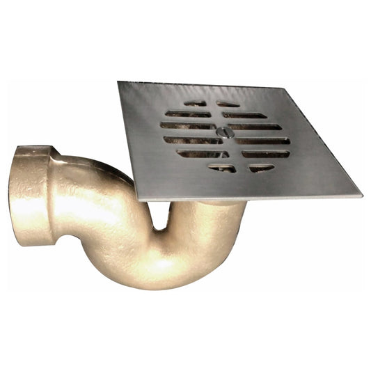 Cobra Shower P Trap Square Grid 1&1/2 FI Chrome