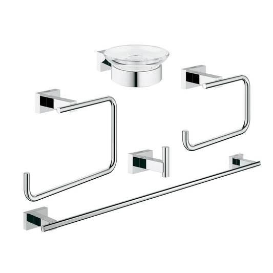 Grohe Essentials Cube Master bathroom accessories set 5-in-1 chrome