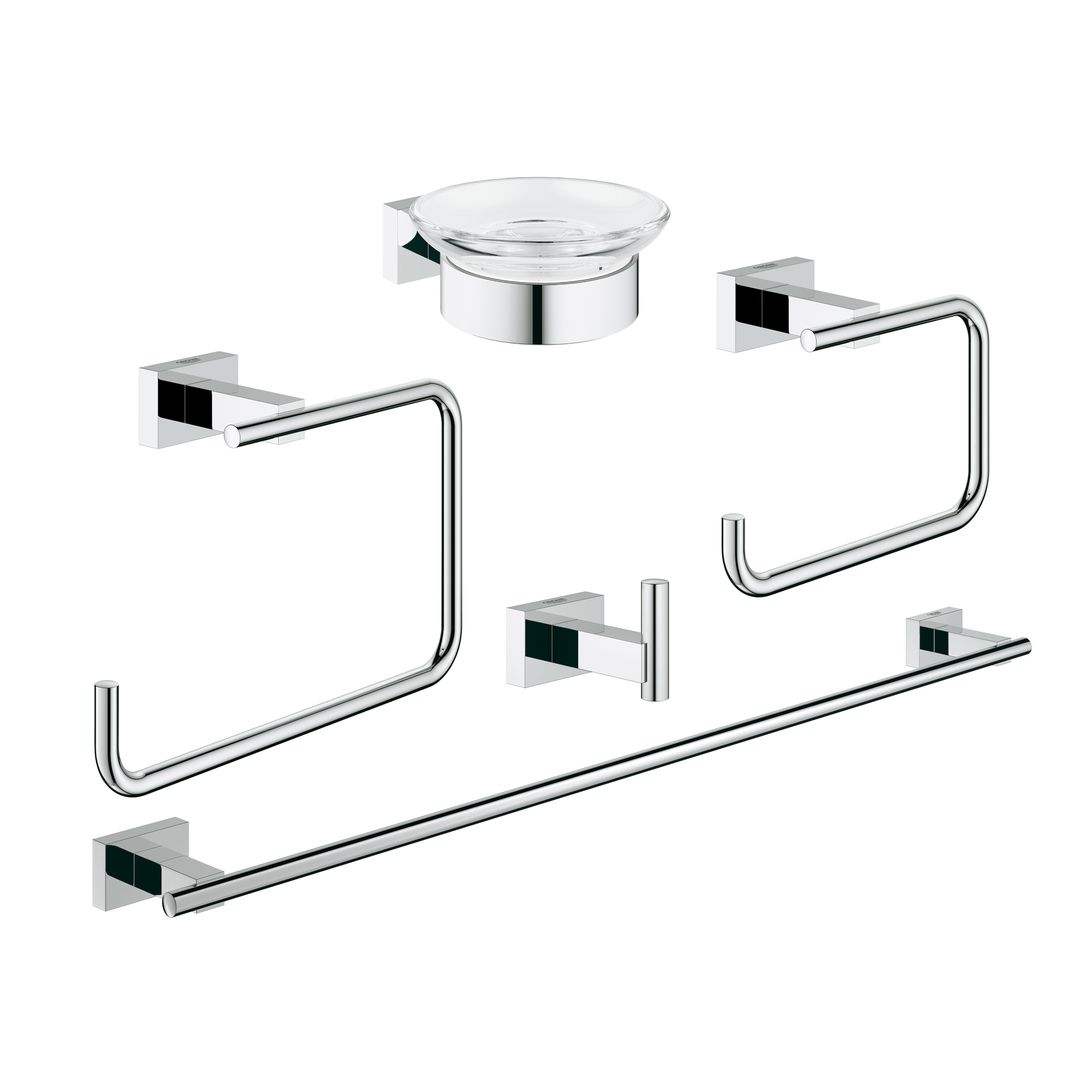 Grohe Essentials Cube Master bathroom accessories set 5-in-1 chrome