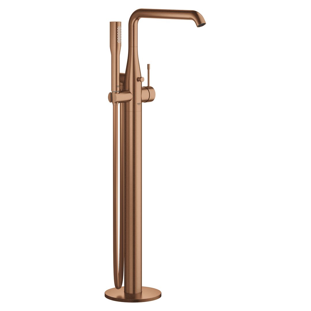 Grohe Essence Single-lever bath mixer 1/2", floor mounted brushed warm sunset