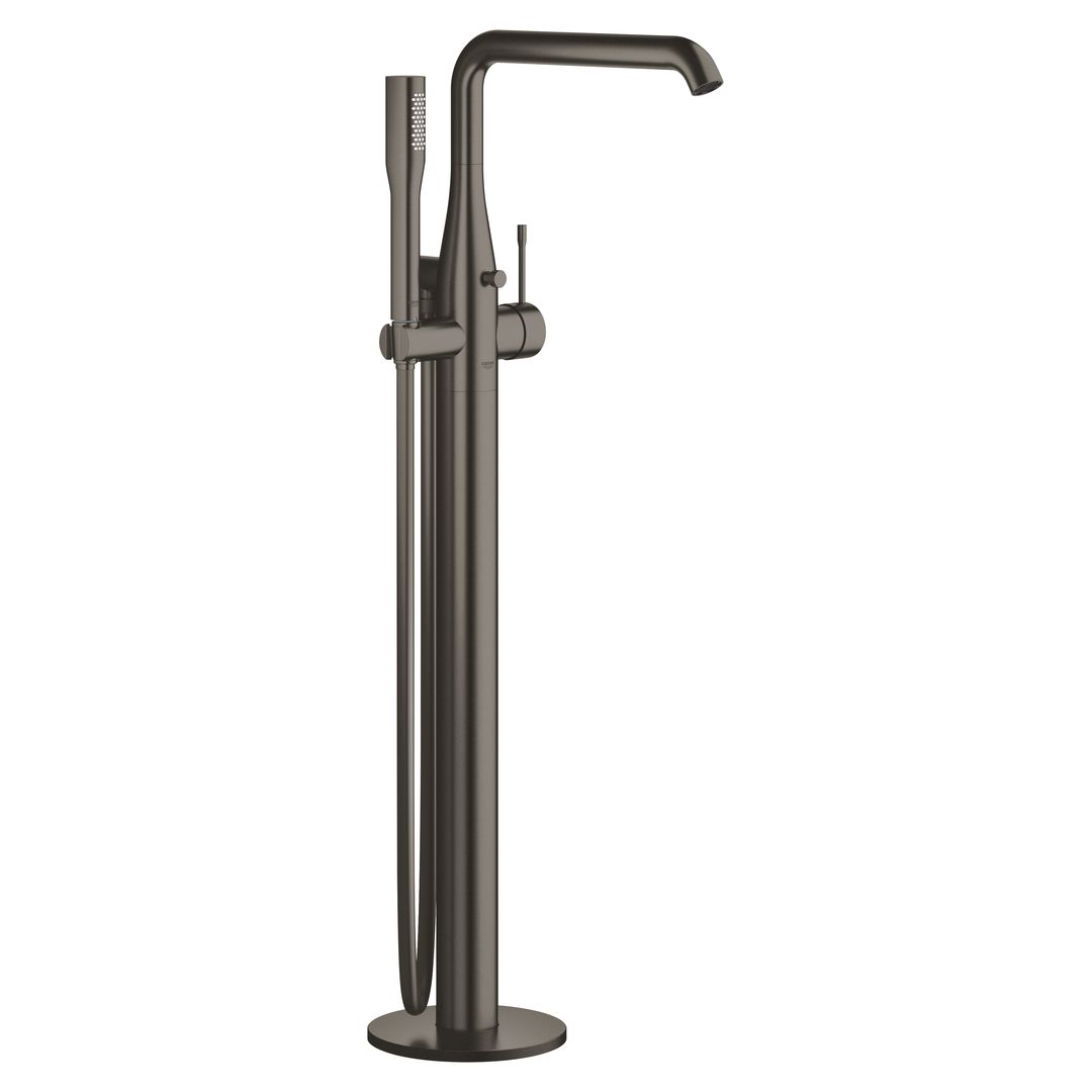 Grohe Essence Single-lever bath mixer 1/2", floor mounted brushed hard graphite