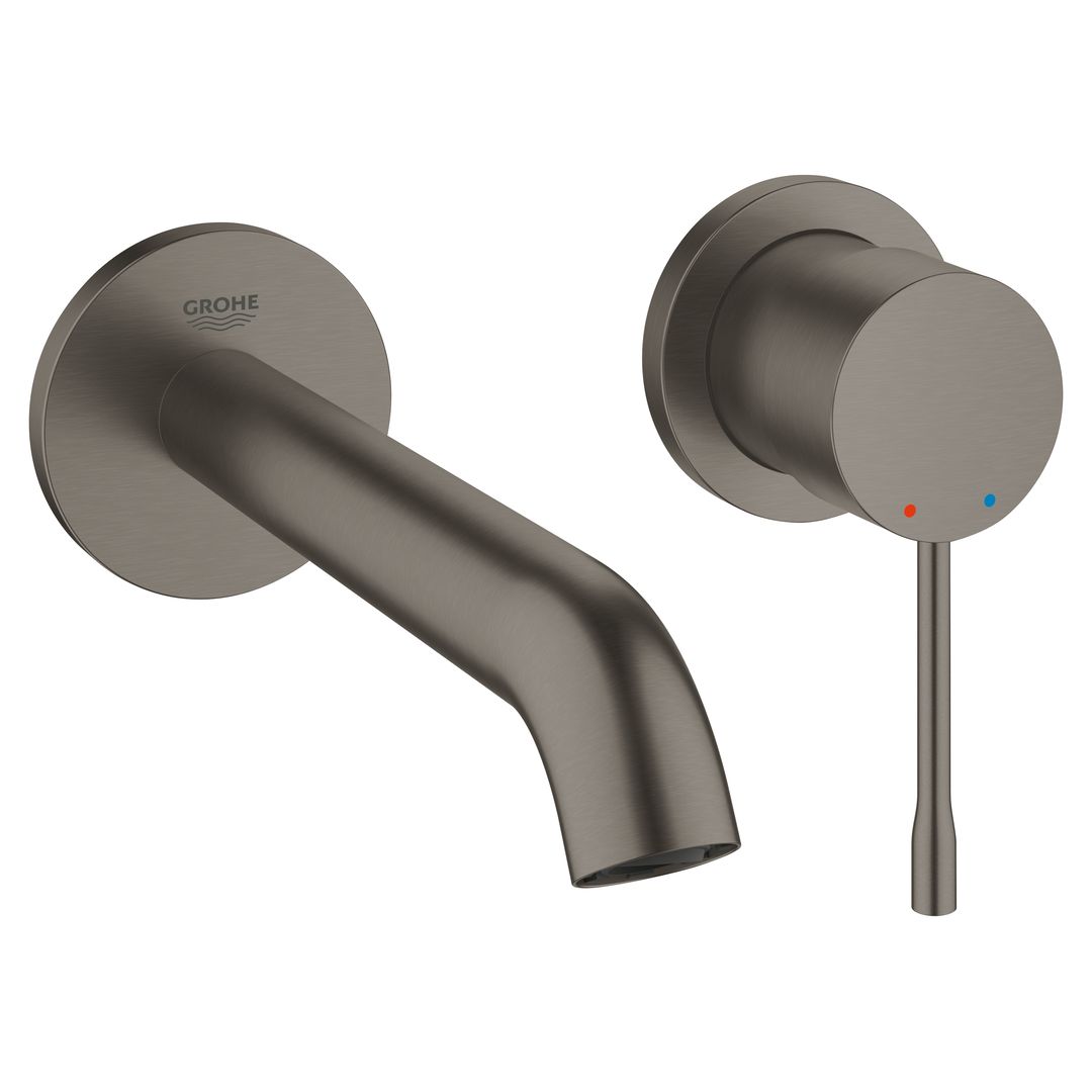 Grohe Essence Two-Hole Basin Mixer M-Size Brushed Hard Graphite