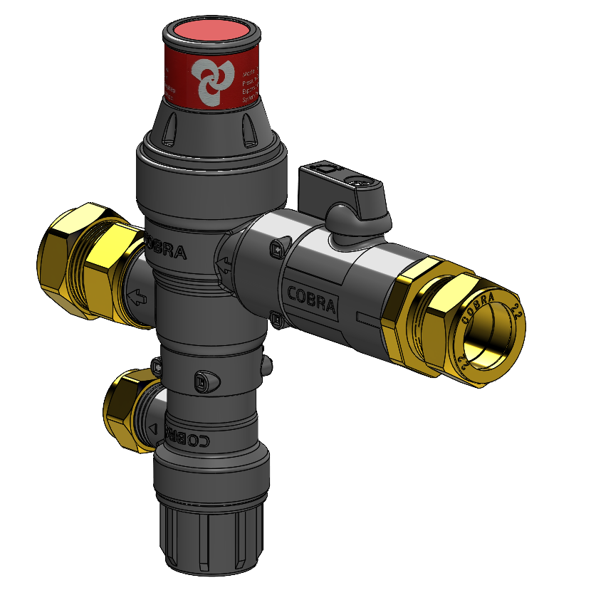 Cobra Pressure Control Valve Offset 400kPa CXC 22mm Polymer