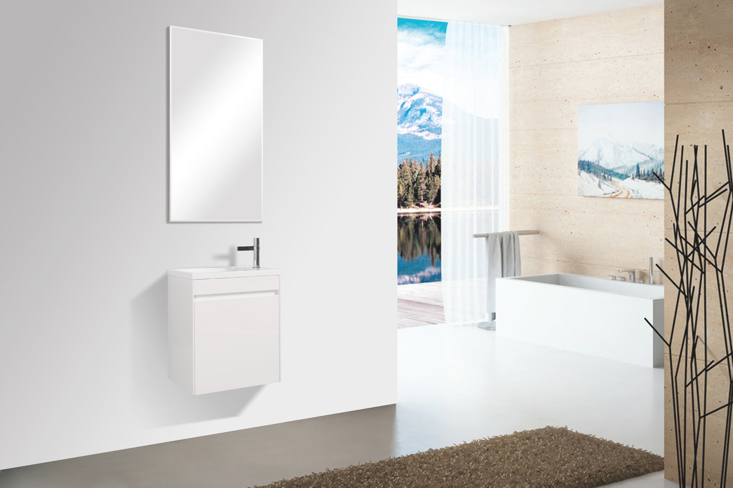 Clear Cube Enzo 540 with Double Drawer Gloss White - Includes Enzo 540 Basin White Composite