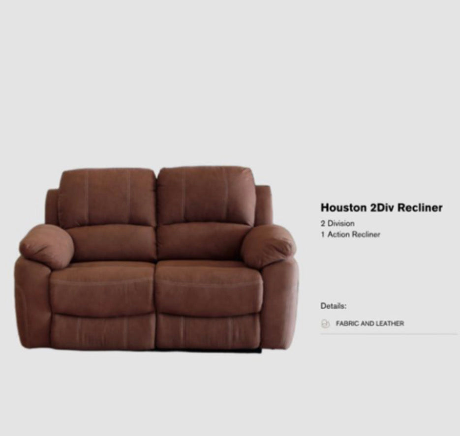 HOUSTON 3 Piece 3 Motion Lounge Suite, Colour Cinnamon and Spice